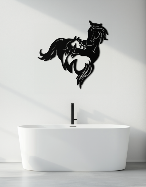 Load image into Gallery viewer, Abstract Wild Horses Metal Wall Art – Dynamic Horse Silhouette Decor- KAF569
