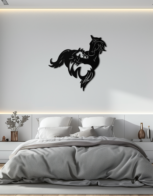 Load image into Gallery viewer, Abstract Wild Horses Metal Wall Art – Dynamic Horse Silhouette Decor- KAF569
