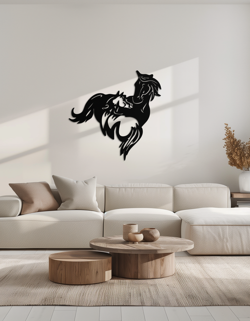 Load image into Gallery viewer, Abstract Wild Horses Metal Wall Art – Dynamic Horse Silhouette Decor- KAF569
