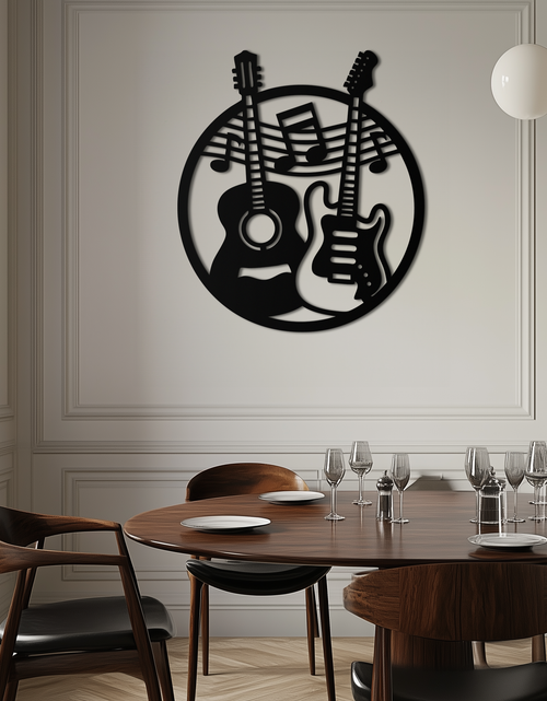 Resmi Galeri görüntüleyicisine yükleyin, Müzikal Gitar Notaları Metal Duvar Sanatı – Modern Müzisyen Dekoru- KAF571
