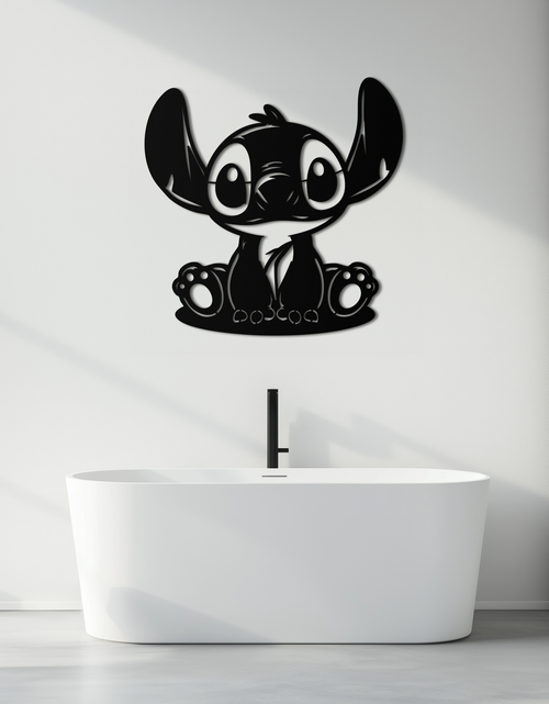 Load image into Gallery viewer, Cute Stitch Character Metal Wall Art - Adorable Cartoon Silhouette Decor- KAF572
