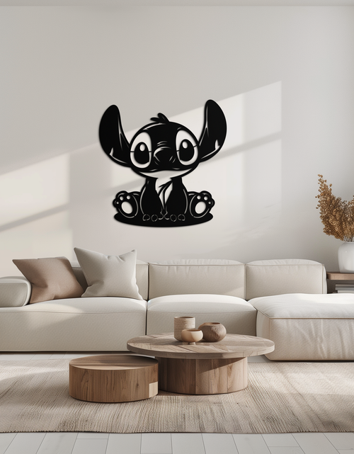 Load image into Gallery viewer, Cute Stitch Character Metal Wall Art - Adorable Cartoon Silhouette Decor- KAF572

