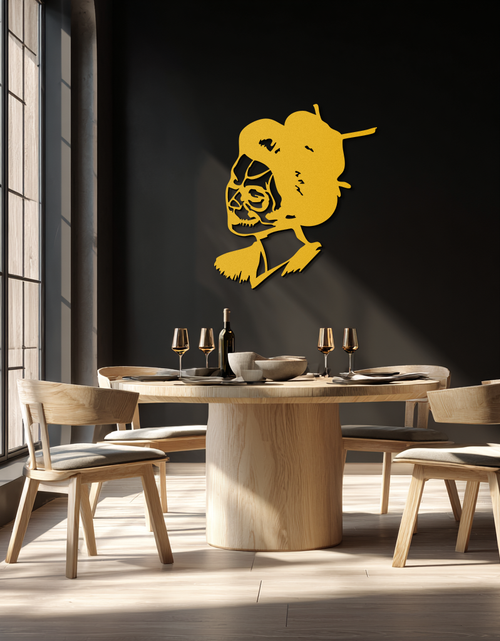 Load image into Gallery viewer, Geisha Skull Fusion Metal Wall Art – Japanese Gothic Home Decor- KAF575
