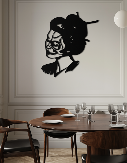 Load image into Gallery viewer, Geisha Skull Fusion Metal Wall Art – Japanese Gothic Home Decor- KAF575
