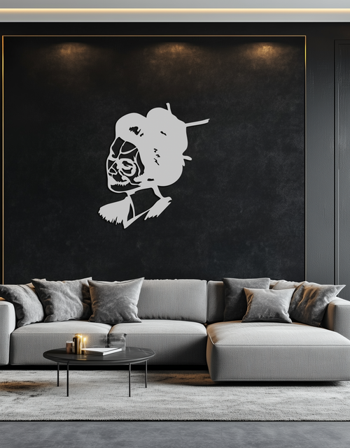 Load image into Gallery viewer, Geisha Skull Fusion Metal Wall Art – Japanese Gothic Home Decor- KAF575
