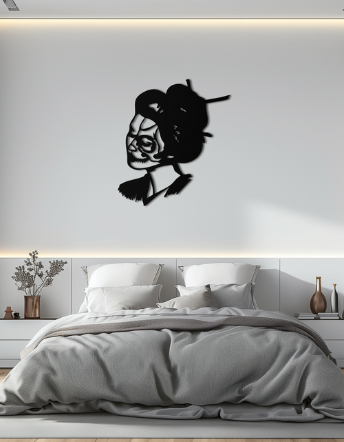 Load image into Gallery viewer, Geisha Skull Fusion Metal Wall Art – Japanese Gothic Home Decor- KAF575
