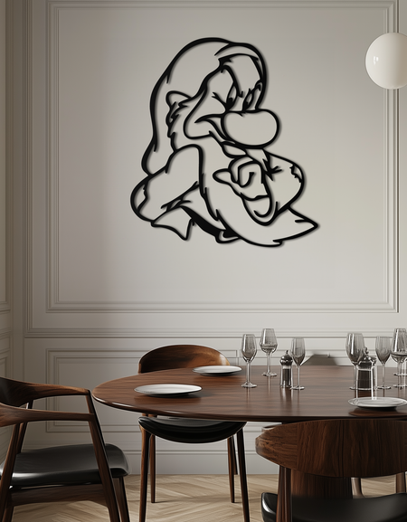 Huysuz Cüce Metal Duvar Sanatı – Tuhaf Karikatür Esintili Metal Siluet Dekoru- KAF577