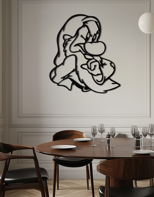 Load image into Gallery viewer, Grumpy Dwarf Metal Wall Art – Whimsical Cartoon-Inspired Metal Silhouette Décor- KAF577
