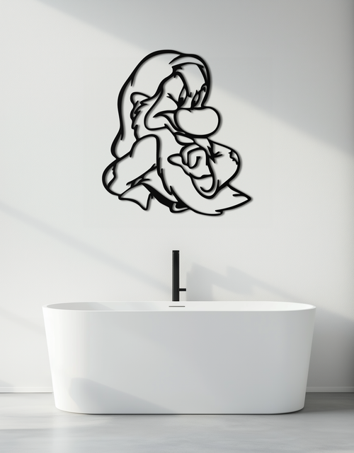 Load image into Gallery viewer, Grumpy Dwarf Metal Wall Art – Whimsical Cartoon-Inspired Metal Silhouette Décor- KAF577
