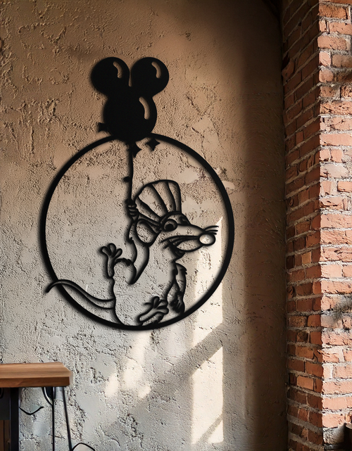 Load image into Gallery viewer, Ratatouille Chef Metal Wall Art – Cartoon Rat Balloon Decor for Kitchen Walls- KAF588

