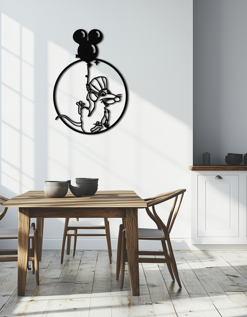 Load image into Gallery viewer, Ratatouille Chef Metal Wall Art – Cartoon Rat Balloon Decor for Kitchen Walls- KAF588

