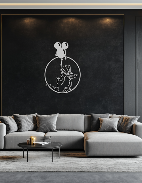 Load image into Gallery viewer, Ratatouille Chef Metal Wall Art – Cartoon Rat Balloon Decor for Kitchen Walls- KAF588
