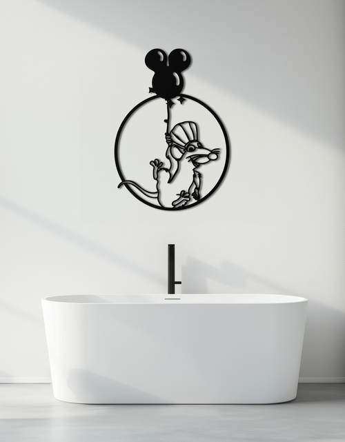 Load image into Gallery viewer, Ratatouille Chef Metal Wall Art – Cartoon Rat Balloon Decor for Kitchen Walls- KAF588
