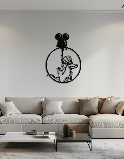 Load image into Gallery viewer, Ratatouille Chef Metal Wall Art – Cartoon Rat Balloon Decor for Kitchen Walls- KAF588
