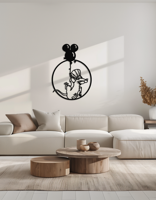 Load image into Gallery viewer, Ratatouille Chef Metal Wall Art – Cartoon Rat Balloon Decor for Kitchen Walls- KAF588
