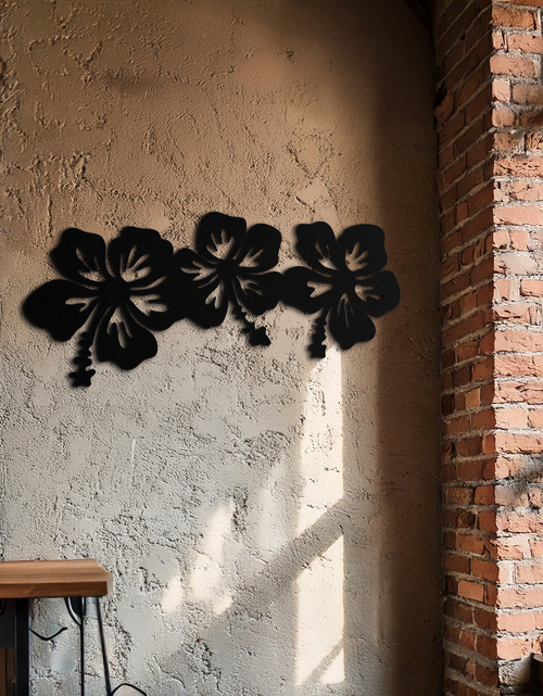 Load image into Gallery viewer, Hibiscus Flower Trio Metal Wall Art – Tropical Floral Silhouette for Home Decor- KAF594
