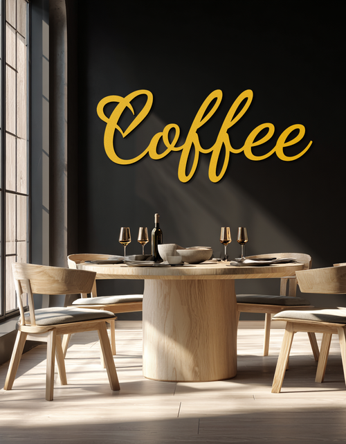 Load image into Gallery viewer, Coffee Script Metal Wall Art – Heart Shaped Lettering Coffee Sign for Kitchen Decor- KAF600

