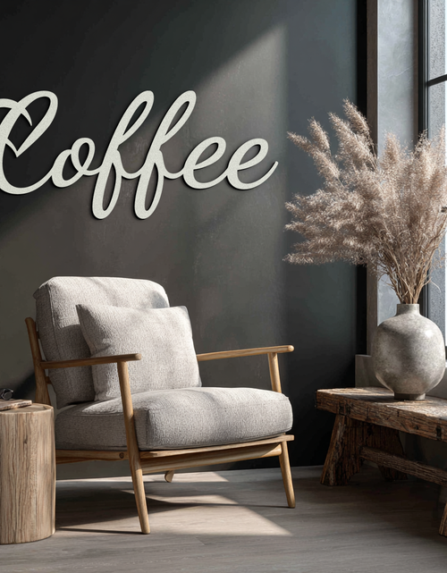 Load image into Gallery viewer, Coffee Script Metal Wall Art – Heart Shaped Lettering Coffee Sign for Kitchen Decor- KAF600
