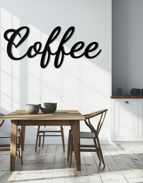 Load image into Gallery viewer, Coffee Script Metal Wall Art – Heart Shaped Lettering Coffee Sign for Kitchen Decor- KAF600

