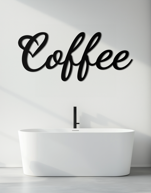 Load image into Gallery viewer, Coffee Script Metal Wall Art – Heart Shaped Lettering Coffee Sign for Kitchen Decor- KAF600
