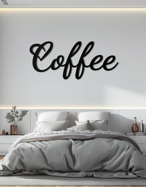 Load image into Gallery viewer, Coffee Script Metal Wall Art – Heart Shaped Lettering Coffee Sign for Kitchen Decor- KAF600
