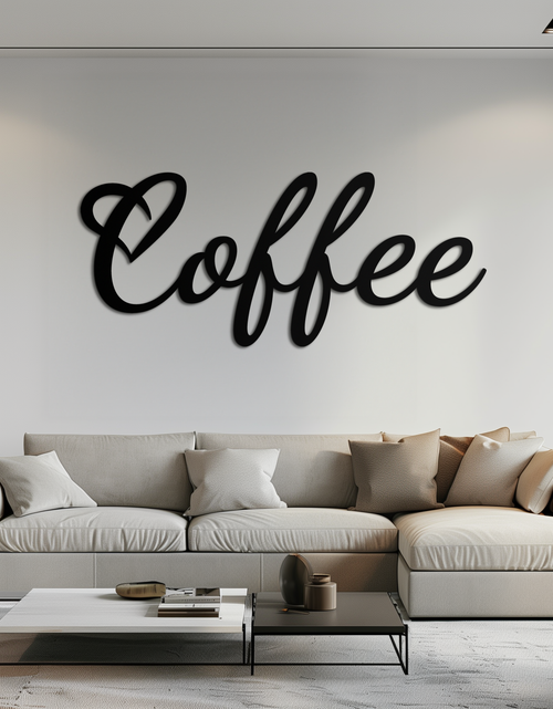 Load image into Gallery viewer, Coffee Script Metal Wall Art – Heart Shaped Lettering Coffee Sign for Kitchen Decor- KAF600
