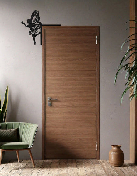 Fairy Corner Metal Door Decor – Whimsical Butterfly Fairy Holding Star Design- KAF602