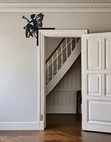 Fairy Corner Shelf Metal Wall Art – Whimsical Butterfly Fairy Decor for Girls’ Rooms- KAF605