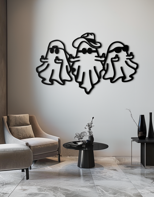 Load image into Gallery viewer, Funny Gangster Ghosts Metal Wall Art – Halloween Cool Spirits Decor-KAF613
