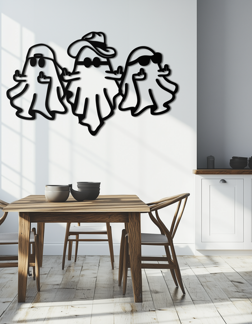 Load image into Gallery viewer, Funny Gangster Ghosts Metal Wall Art – Halloween Cool Spirits Decor-KAF613
