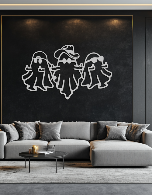 Load image into Gallery viewer, Funny Gangster Ghosts Metal Wall Art – Halloween Cool Spirits Decor-KAF613
