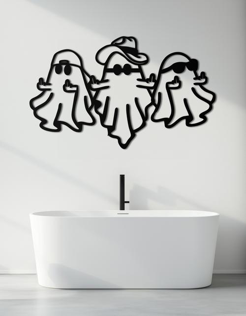 Load image into Gallery viewer, Funny Gangster Ghosts Metal Wall Art – Halloween Cool Spirits Decor-KAF613
