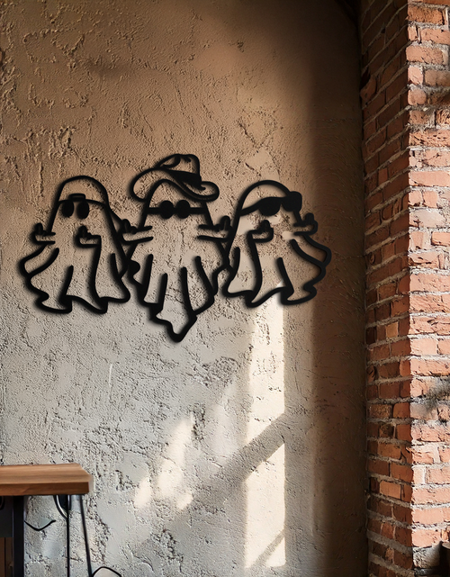 Load image into Gallery viewer, Funny Gangster Ghosts Metal Wall Art – Halloween Cool Spirits Decor-KAF613
