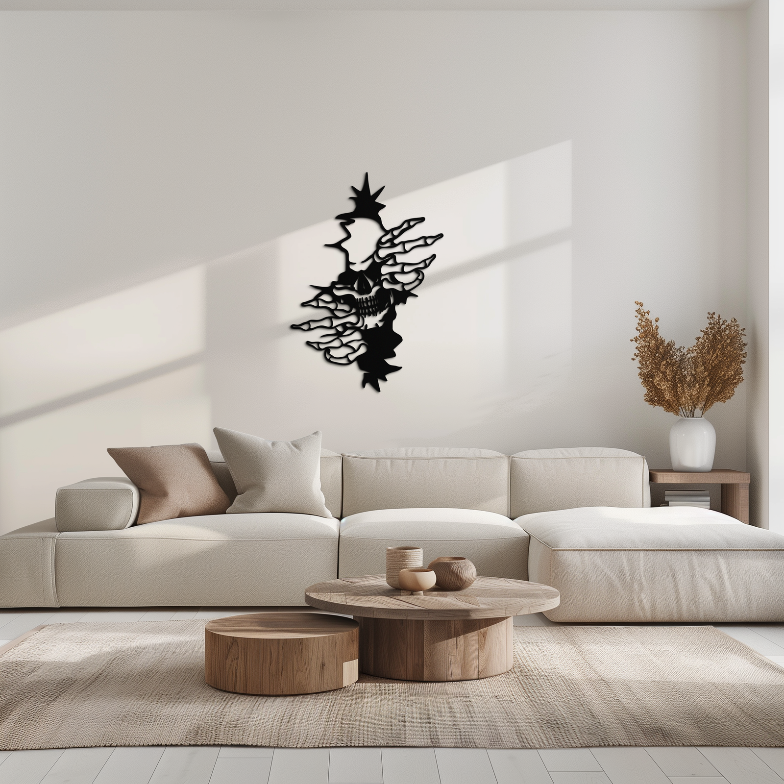 Skeleton Hands and Skull Metal Wall Art – Ripped Wall Horror Decor-KAF619