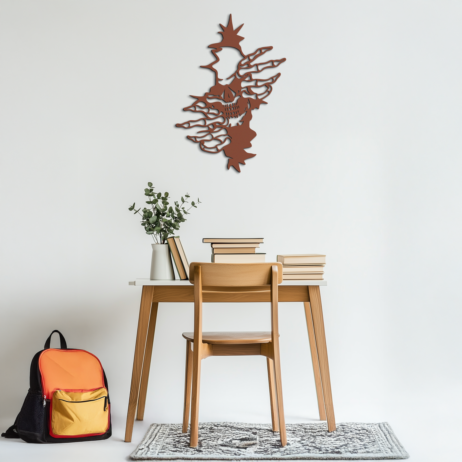 Skeleton Hands and Skull Metal Wall Art – Ripped Wall Horror Decor-KAF619