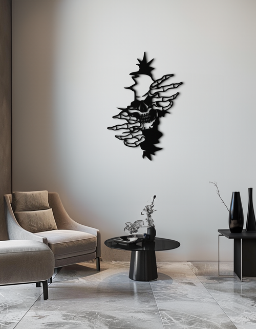 Load image into Gallery viewer, Skeleton Hands and Skull Metal Wall Art – Ripped Wall Horror Decor-KAF619
