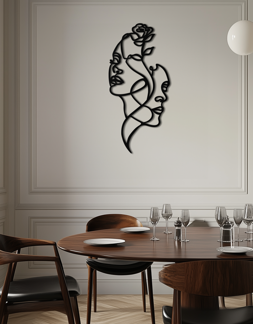 Load image into Gallery viewer, Abstract Line Art Woman Faces Metal Wall Art – Modern Minimalist Home Decor-KAF620
