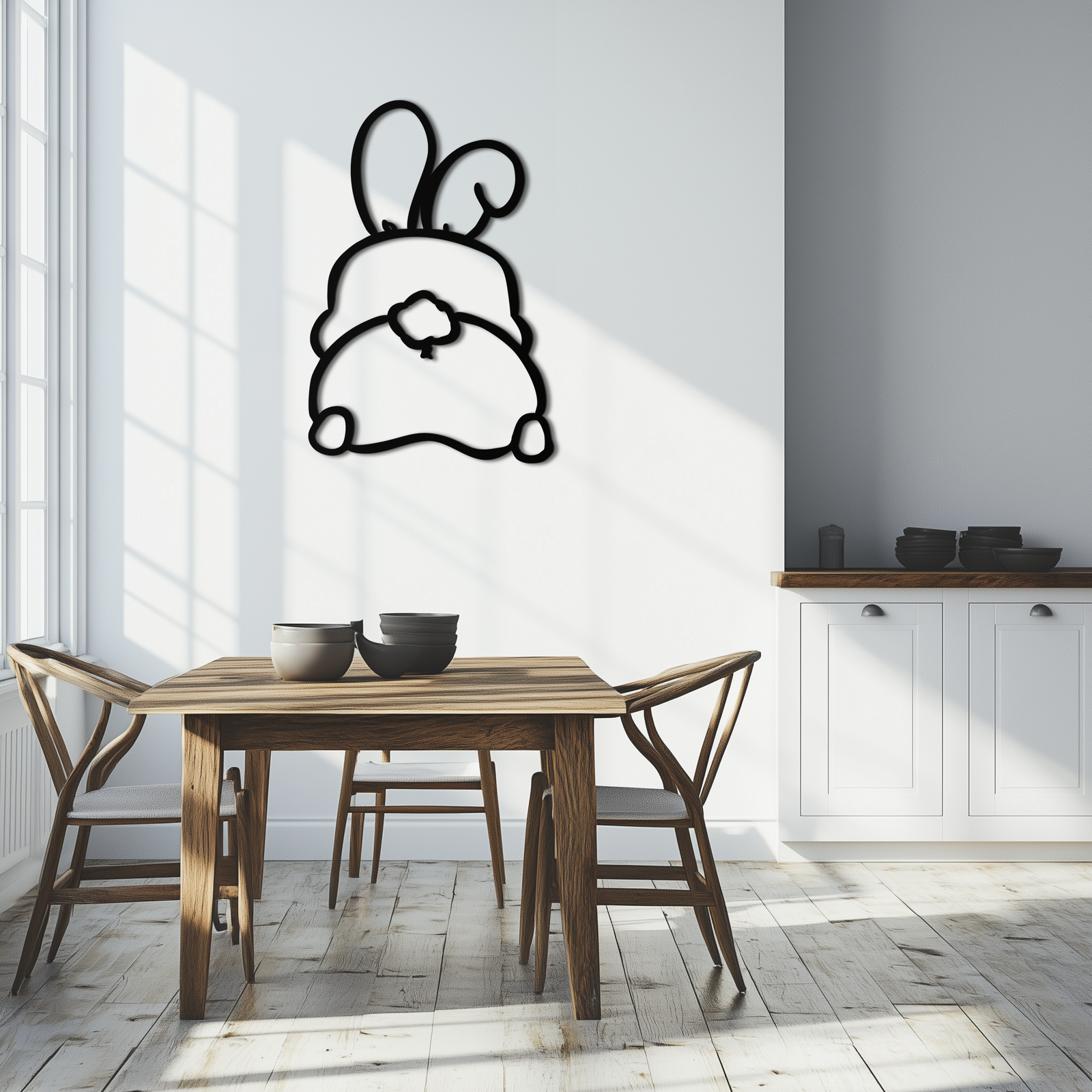 Funny Bunny Butt Metal Wall Art – Playful Easter Rabbit Decor- KAF622