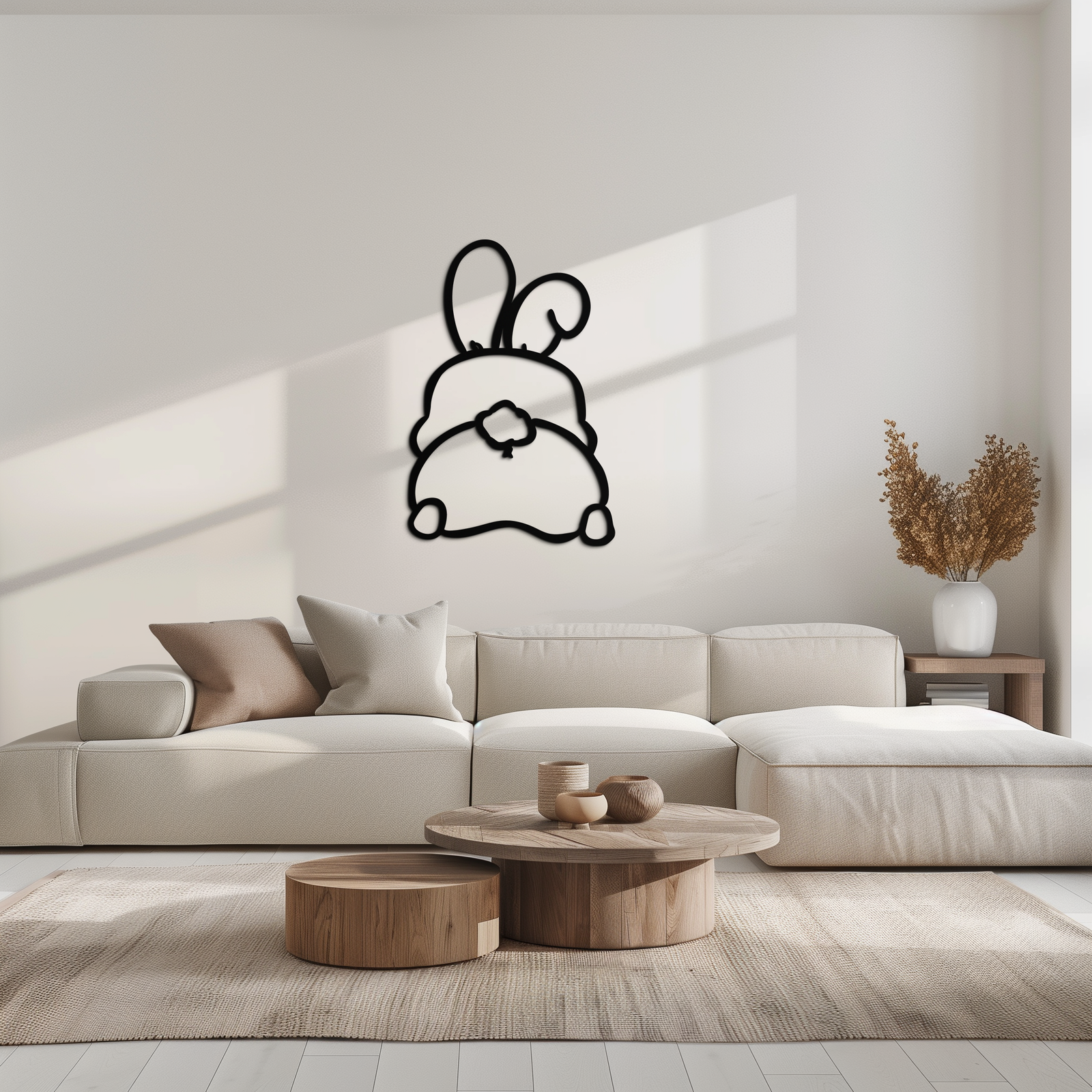 Funny Bunny Butt Metal Wall Art – Playful Easter Rabbit Decor- KAF622