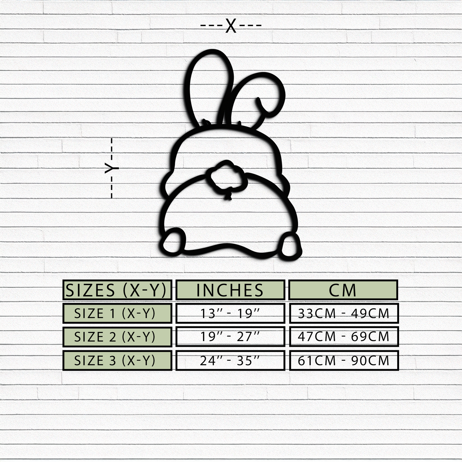 Funny Bunny Butt Metal Wall Art – Playful Easter Rabbit Decor- KAF622