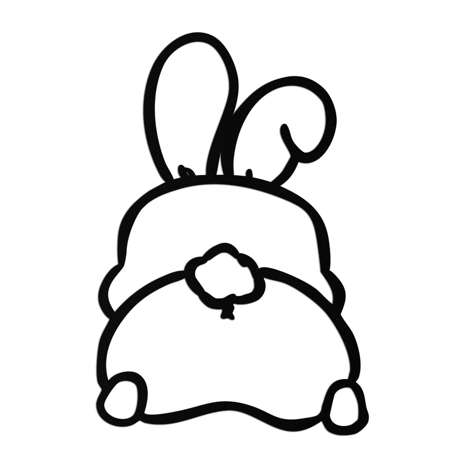 Funny Bunny Butt Metal Wall Art – Playful Easter Rabbit Decor- KAF622