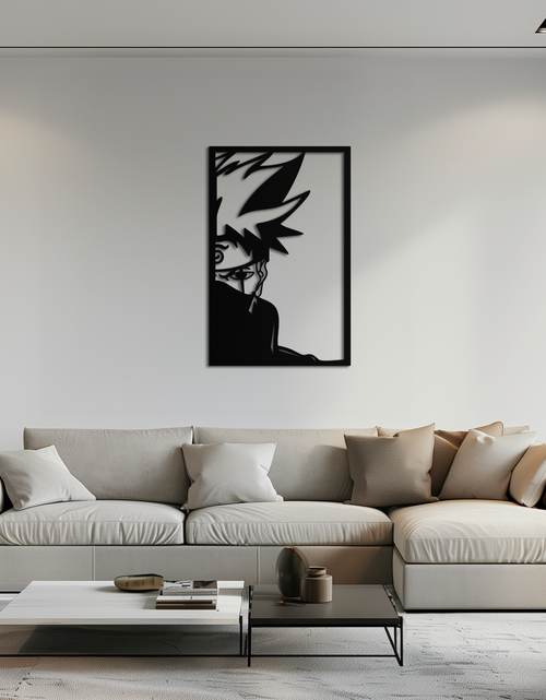 Resmi Galeri görüntüleyicisine yükleyin, Naruto Esintili Metal Duvar Sanatı – Minimalist Ninja Silüet Paneli- KAF624
