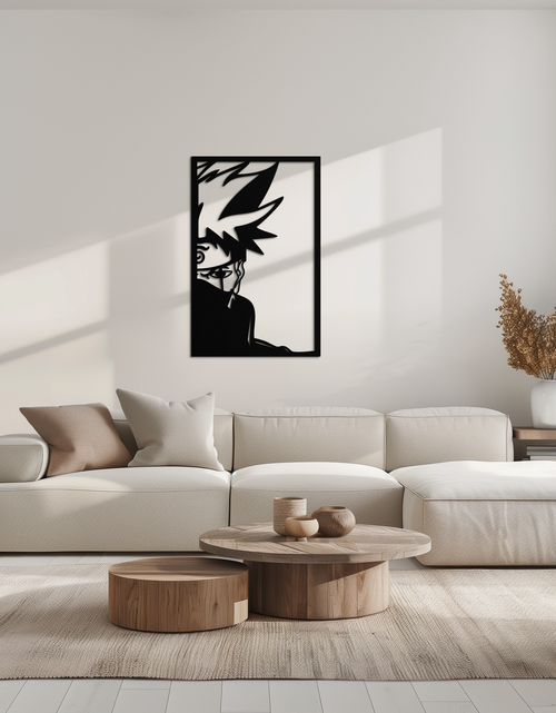 Resmi Galeri görüntüleyicisine yükleyin, Naruto Esintili Metal Duvar Sanatı – Minimalist Ninja Silüet Paneli- KAF624
