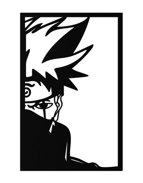 Resmi Galeri görüntüleyicisine yükleyin, Naruto Esintili Metal Duvar Sanatı – Minimalist Ninja Silüet Paneli- KAF624

