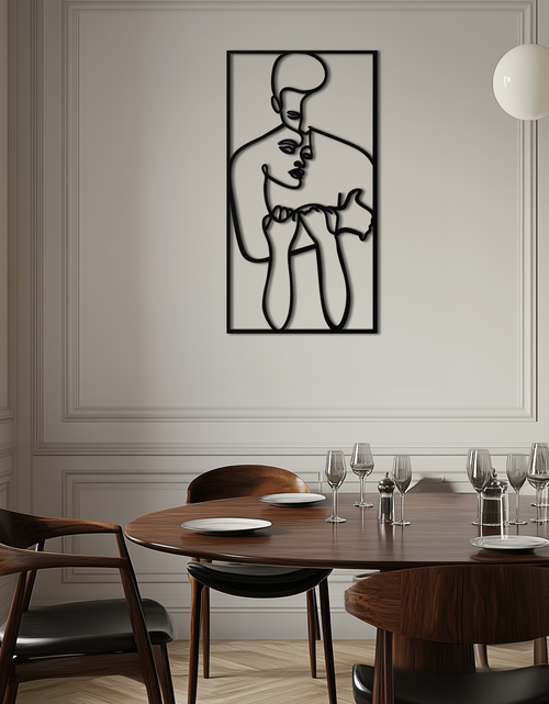 Resmi Galeri görüntüleyicisine yükleyin, act Çift Çizgi Sanatı Metal Duvar Dekoru Abstr– Modern Minimalist Aşk Sanat Eseri- KAF625
