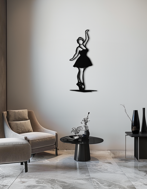 Load image into Gallery viewer, Elegant Ballerina Metal Wall Art – Graceful Dance Silhouette for Home Decor- KAF626
