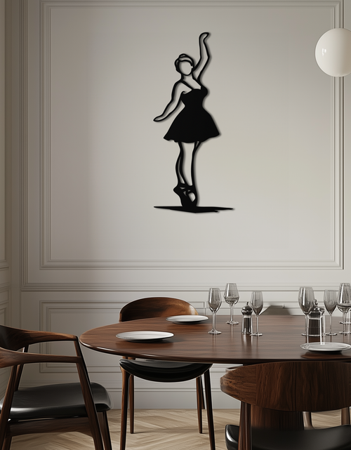 Load image into Gallery viewer, Elegant Ballerina Metal Wall Art – Graceful Dance Silhouette for Home Decor- KAF626
