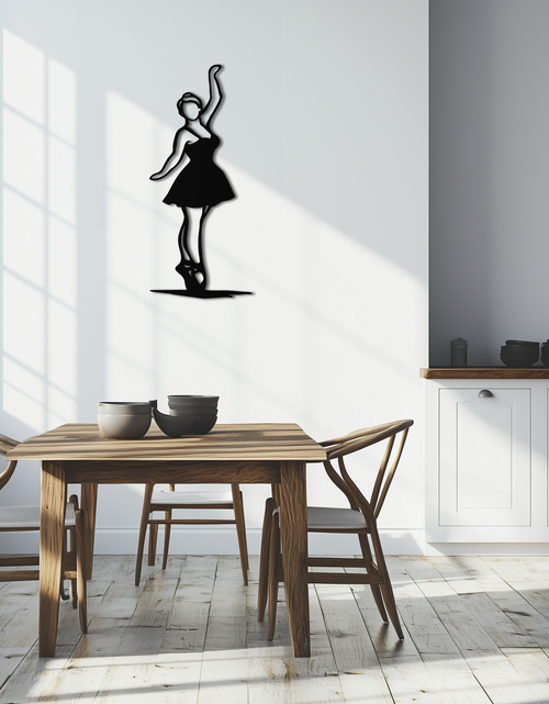 Load image into Gallery viewer, Elegant Ballerina Metal Wall Art – Graceful Dance Silhouette for Home Decor- KAF626
