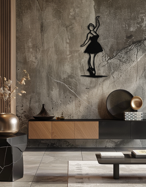 Load image into Gallery viewer, Elegant Ballerina Metal Wall Art – Graceful Dance Silhouette for Home Decor- KAF626
