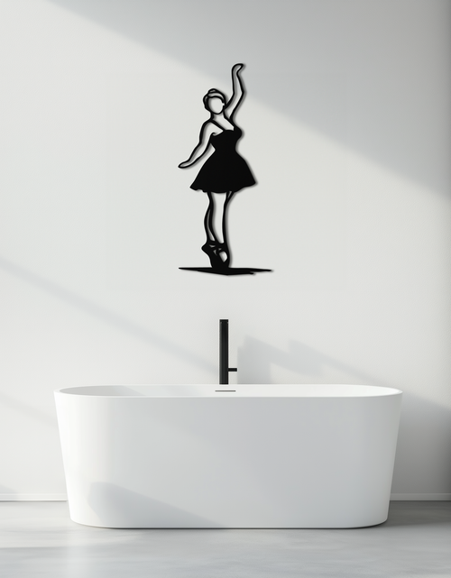 Load image into Gallery viewer, Elegant Ballerina Metal Wall Art – Graceful Dance Silhouette for Home Decor- KAF626
